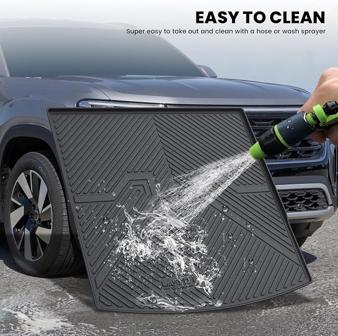 LASFIT Trunk Mat for Volkswagen Atlas Cross Sport 2020-2026, Custom Fit All-Weather Protection TPE Rubber Cargo Mat for VW Accessories, Super Duty, Waterproof, Easy to Clean, Black - Image 7