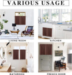RYB HOME Cafe Blackout Curtains 30 inch Length, Short Window Curtain Tiers | Light UV Heat Blocking,Energy Saving,Privacy ,For Basement Bathroom Kitchen Window,W29 x L30,Chocolate Brown,2 Panels - Image 5