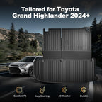 Cargo Mat Fit for Toyota Grand Highlander 2024 2025 2026 with Seat Back Mat | Not for Highlander, 2-in-1 Cargo Liner, Custom Fit, All-weather Protection, Waterproof, Easy to Clean, Heavy Duty - Image 3