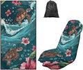 Sea Turtle Print Car Seat Cover Towels Front Seats Hibiscus Print Automotive Seat Covers for Truck Sedan SUV Sweat Absorption Running Towel, Workout Towel and Yoga Mat by Baxinh