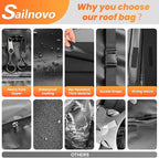 Sailnovo Rooftop Cargo Carrier roof Bag, 15 Cuft fit Cars with/Without Rack | Soft Waterproof Car Roof Bag,4 Tie-Down Straps, 4 Door Hooks,Foldable Car Top Carrier for Road Trip Camping Travel - Image 9