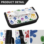 Car Tissue Holder Car Napkin Holder Car Tissue Box Dispenser Storage Case Sun Visor Mask Holder with Adjustable Straps Reusable Refillable Paw Prints and Stars - Image 3