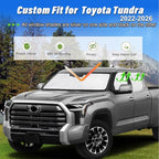 KMF 6pcs Thicken Sun Shades for Toyota Tundra 2022-2025 2026 Accessories, Custom Fit Tundra Sunshade Full Car Window Covers for Windshield Side Rear, UV Block and Privacy Blackout for Camping Outdoor - Image 5