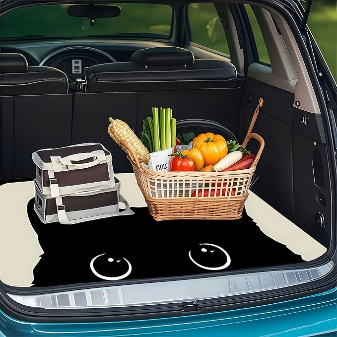 Universal Car Trunk Mat 29" x 39", Cute Cat Face All Weather Trunk Protection Cargo Liner, Durable Cargo Mat Rear Trunk Liner, Stylish Vehicle Interior Accessories Suitable for Most Car Models - Image 6