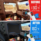 2 Pcs Side Window Sun Shade for Kenworth T680 T880 W990 11-26 | Fits T680E Semi Truck Day Cab & Sleeper, 6-Layer 210T Reflective Heat Blocker, Blackout Privacy Cover, Foldable - Image 3