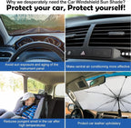 Riakrum Patriotic Eagle American Flag Car Windshield Sun Shade Umbrella Foldable UV Ray Windshield Sun Shade Car Front Window Sunshade Keep Vehicle Cool Heat Reflector, Fit Various Size - Image 5