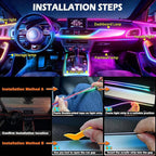 Acrylic Interior Car LED Strip Light with APP Remote Control, 175in 6 in 1 RGB Dreamcolor Neon Flexible Strip Fiber Optic LED Ambient Lighting Kits,RGB Music Lights Sync for Inside car Decorations - Image 9