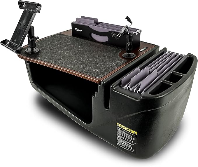 AutoExec AE-FMEF-PI-PM-TAB-21M Efficiency FileMaster Car Desk for Your Vehicle Workstation and Mobile Office, Mahogany with 400 watt Power Inverter, Phone Mount and iPad/Tablet Mount | 400 Watt Power Inverter, Phone Mount, iPad/Tablet Mount, Vehicle Wo... by AutoExec