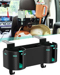 Car Headrest Backseat Cup Holder 3.7", Seat Back Organizer with Hooks | High Capacity 4 in 1 Seat Back Organizer, Multifunctional Storage for Car Travel Accessories Compatible with Most Vehicles by Unknown