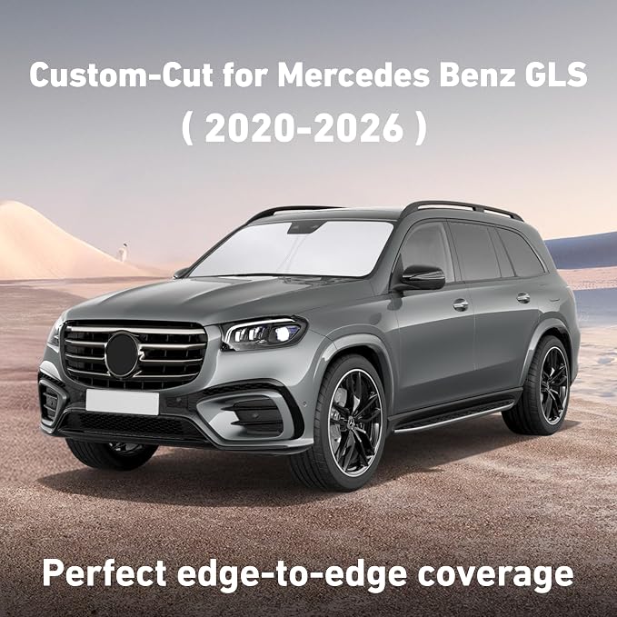 EcoNour Windshield Sunshade Compatible for Mercedes Benz GLS 2020-2025 2026 | Sun Visor for Front Windshield & Window Sun Shade Cover, UV Heat Blocker & Protector, Car Accessories - Image 2