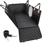 Dog Car Seat Cover for Back Seat, Hard Bottom Back Seat Extender | Rear Seat Pet Cover for Dogs - Supports 400lbs, Waterproof & Scratch Resistant Dog Hammock with Mesh Window for SUVs & Trucks by PETICON
