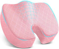 Seat Cushion, Memory Foam Office Chair Cushion - Pink, XX-Large | for Car Seat, Airplane, Desk Chair - Sciatica & Hip & Coccyx Pain Relief Cushion for Long Sitting Office Workers, Car Drivers by TushGuardSeatCushonsPillows