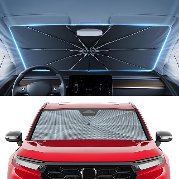 Autorder Windshield Sun Shade Umbrella for 2023-2026 Honda CR-V CRV Accessories,Upgraded Ice Crystal Material,Easy Setup Umbrella Sunshade for Car Windshield,100% Sun Blocking by Autorder