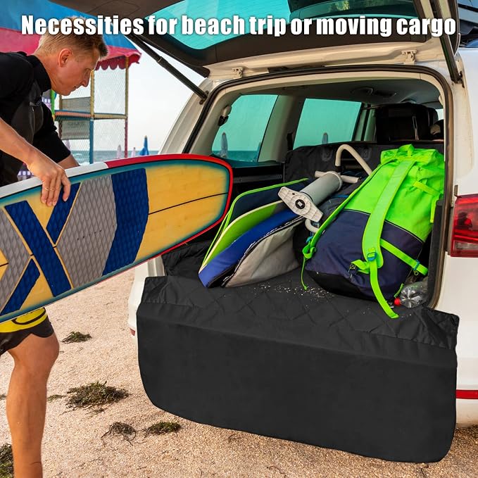 SUV Cargo Liner for Dogs - Water Resistant Trunk Cover for Full-Size SUV | Pet Cargo Cover with Bumper Flap Protector, Non-Slip Car Trunk Mat, Dog Car Seat Cover Prevents Scratches Pet Hair Mud Dirt - Image 7
