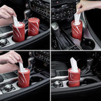 SINGARO Car Tissue Holder, 4 Pack Car Cup Holder Facial Tissues with Travel Tissue Bag, Quick and Convenient Flower Combination Car Tissue Box(4 Canisters/200 Tissues) Red - Image 4
