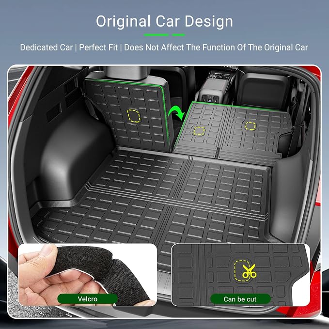 xipoqix Cargo Mat Backrest Mat Compatible with 2022-2026 Tucson | Cargo Liner Back Seat Protector Trunk Mat Replacement for 2022-2025 2026 Tucson Accessories (Trunk Mat with Backrest Mat) - Image 2