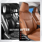 Huidasource Custom Fit RAV4 (Gas Only) Front Seat Covers, Brown Waterproof Faux Leather Full-Coverage for 2019-2024 Toyota RAV4 LE/XLE & XLE Premium/Limited (Does Not Fit Adventure and TRD Off-Road) - Image 6