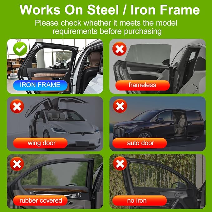 Magnetic Car Window Shades,2Pcs Side Window Sun Shade with 7 Strong Magnets | Double Layer Magnetic Car Sunshade for Baby,Full Covers/Half Shade Car Window Covers for Side Windows,Magnetic Car Curtains - Image 8