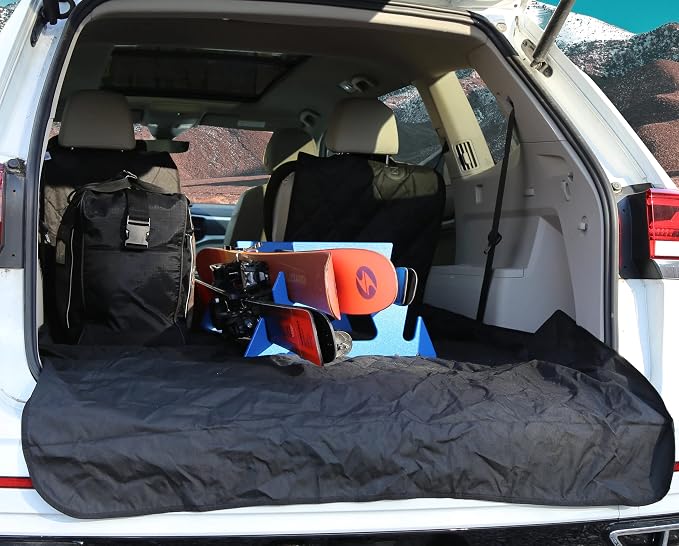 TRAPSKI Waterproof SUV Cargo Liner & Cover for fold Down 60/40 Divided Seats with Pass-Through Option to Protect Against Snow, ice, Water, Dirt & Pets from Outdoor Activities… (Small) - Image 2