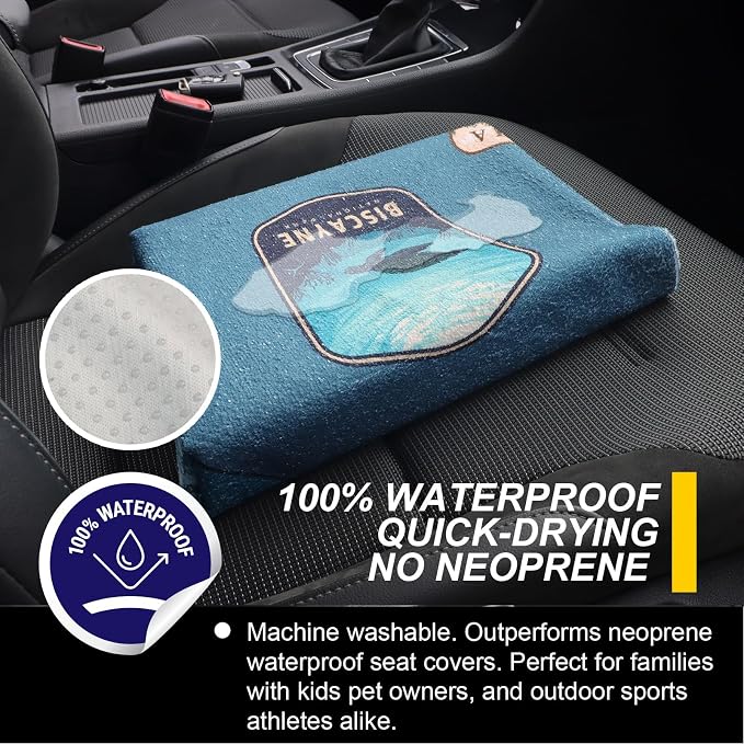 Sweat Towel Car Seat Cover Protector Front Seats for Gym Workout, Running, Swimming, Beach and Hiking, Waterproof Universal Seat Cover for Car, Trucks, Van & SUV (1, National Park, Rear Seat) - Image 3