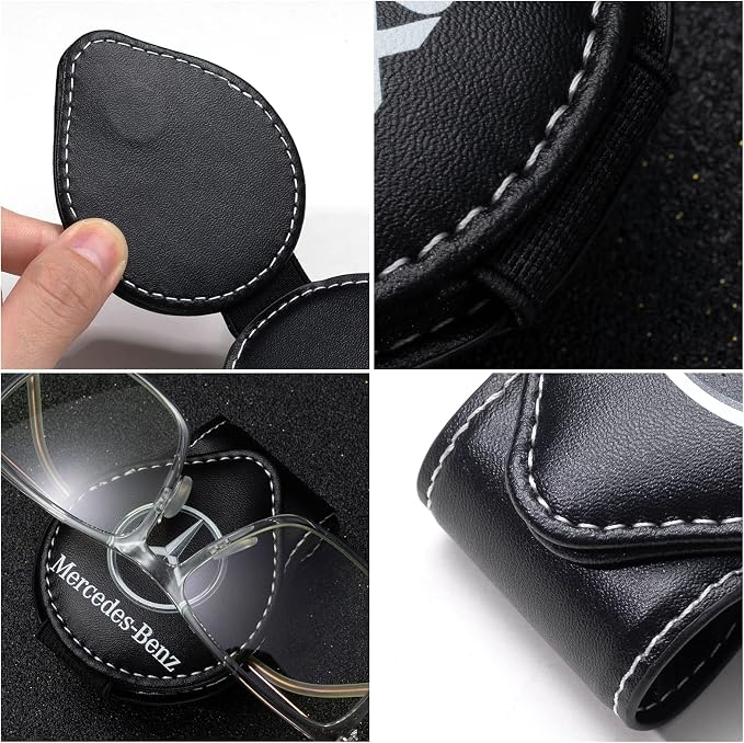 Car Sunglass Holder, Eyeglass Holder Fit Mercedes Benz CESM CLK GLK GL AB GLS GLE AMG Series, Sunglass Hanger Mount for Car Sun Visor, Interior Accessories, Black - Image 5