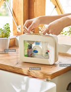 Clear Makeup Bag with Zipper, Women Travel Toilrty Bag White Medium | Structured Clear Cosmetic Case, Car Essential Organizer Bag, Waterproof PU Leather, Dual Zipper, Wide Opening and Compact - Image 3
