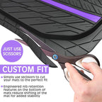 CAR PASS Tire Tread DeepDish Rubber Floor Mats for car Heavy Duty car mats All Weather, Universal XL~M Trim to Fit for Truck SUV Vehicle Automotive, Waterproof car mats 3 Piece (Purple Black) - Image 7
