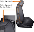 Chevy Silverado GMC Sierra 2 Front Seat Covers 2007-2026 1500 2500HD 3500HD | Aierxuan Custom Fit 3500HD Truck Pickup Crew Double Extended Cab Waterproof Leather Protectors Black - Image 4