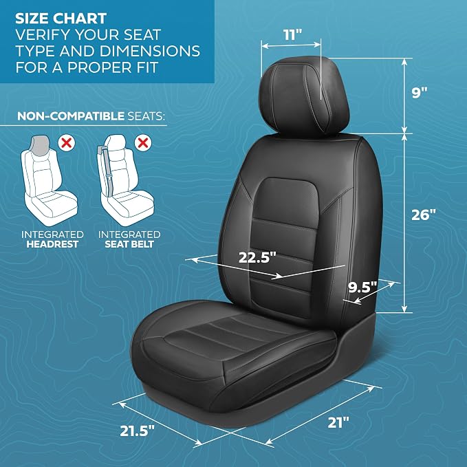 MotorBox Cabin King Black Label Leather Seat Covers for Trucks & Cars | Black Car Seat Covers, Waterproof Leather Seat Covers, Car Accessories, Seat Protector, Universal Fit - Image 5