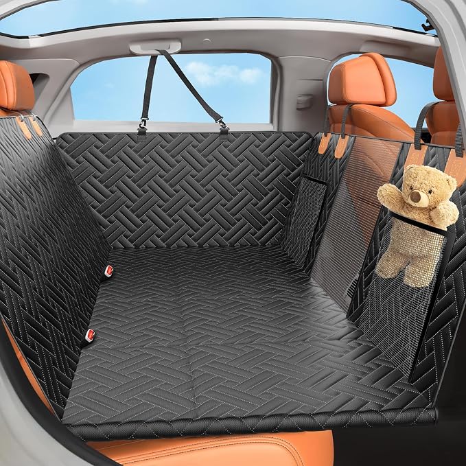Back Seat Extender for Dogs,Hard Bottom Car Seat Cover for Dogs | With Mesh Window,Waterproof Backseat Pet Cover Hard Bottom-Dog Car Seat Cover for Back Seat Dog Hammock for Car/SUV by Unknown