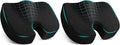 Office/Car Seat Cushion, Non-Slip Sciatica & Back Coccyx Tailbone Pain Relief Chair Pad, Memory Foam Butt Pillow for Computer Desk, Wheelchair, Driving (Black) (Pack of 2) by TushGuardSeatCushonsPillows