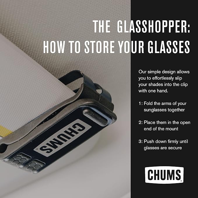 Chums Glasshopper Clip - Metal Sun Visor Glasses Holder for Vehicles - Car, Truck, or SUV Sunglasses Mount Attachment (Navy), 1 Pack - Image 5