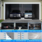 Sliding Garage Door Screen 2 Car with Track Closure 16x7Ft Retractable | Retractable Privacy Curtain Keep Annoying Animals Out Easy Install Heavy Duty Fiberglass Mesh Net for 2 Car Garage B1 - Image 5