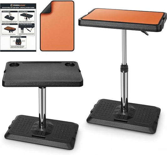 Extra-Large Car Seat Tray Table with Desk Mat,Adjustable Car Desk for Laptop,Portable Travel Tray for Front Passenger,Rear & Driver Seat,Car Eating Table for Work, Dining & Road Trips by EssenHome
