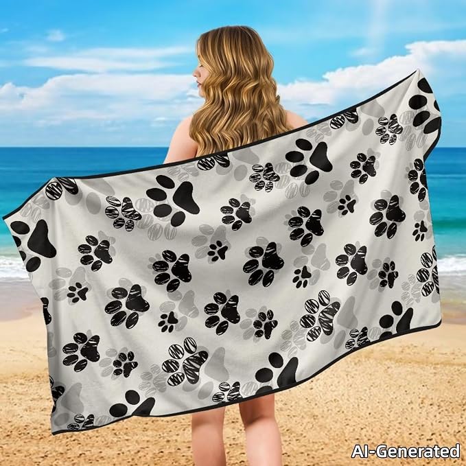 SEANATIVE Dogs Paw Car Towel Seat Covers Auto Seat Towel Protector - Sweat Absorber for Family Road Trips Sports Swimming Hiking, Automotive Seat Protector Car Interior Accessories - Image 4