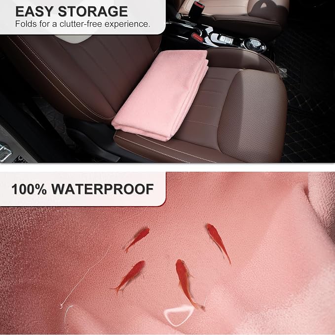 Waterproof Sweating Car Seat Cover for Post Gym Workout, Running, Swimming, Beach and Hiking, Universal Fit Non-Slip Bucket Seat Protector for Cars SUV Trucks, Machine Washable (Pink) - Image 2