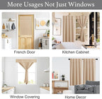 NICETOWN Biscotti Beige Living Room Blackout Curtains 63 Inches Long | Farmhouse Solid Thermal Insulated Self Adhesive Drapery Panels for Office Loft, 1 Panel, 42" x 63" - Image 2
