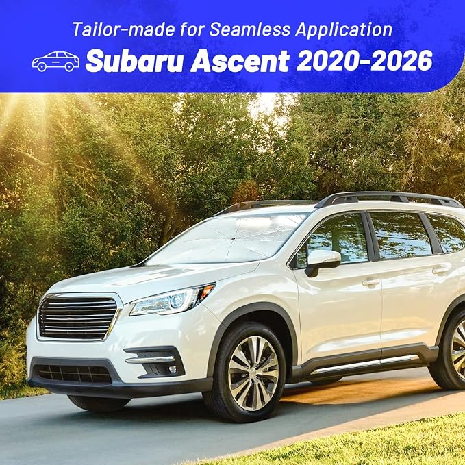 Windshield Sun Shade Umbrella for Subaru Ascent 2020-2026, Foldable Front Window Sunshade with 360° Rotating Shaft, Custom Fit Car Shades for Ascent Accessories with UV & Heat Protection - Image 3