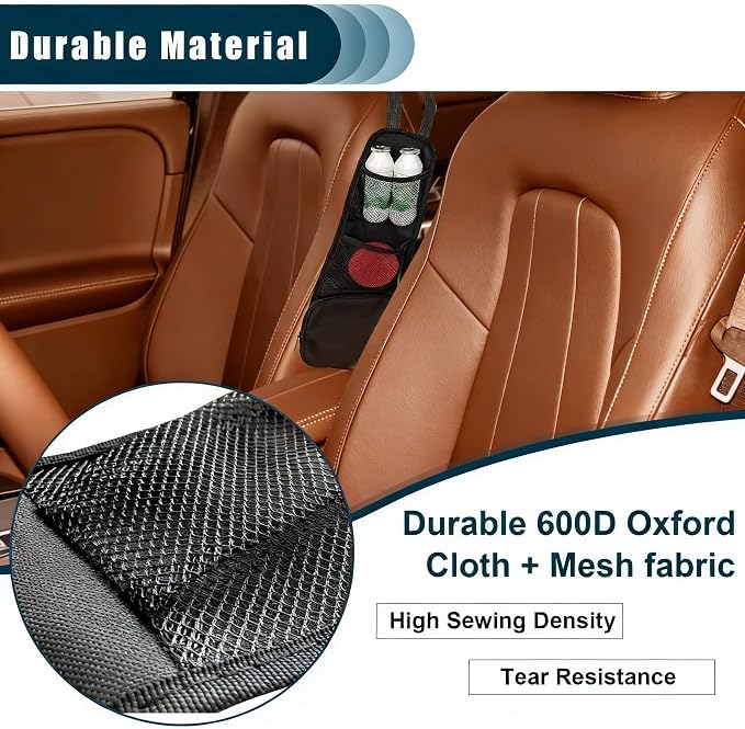 Car Seat Side Organizer, Multi-Pocket Hanging Storage Bag, Waterproof Oxford Universal Fit for Cars SUVs Trucks - Image 5
