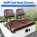 NOKINS Golf Cart Seat Covers 4 Piece Fits Club Car DS Pre-2000 | Front and Rear Seat Vinyl Covers, Golf Cart Accessories, No Staples(Brown and Brown 8438) - Image 2