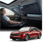 Nmoiss Windshield Sun Shade Umbrella for Honda Accord - [Vinyl Coating Heat Shield] Protect Car from Sun Rays & Heat Damage Keep Cool and Protect Interior, Spring Structure Edge by Nmoiss