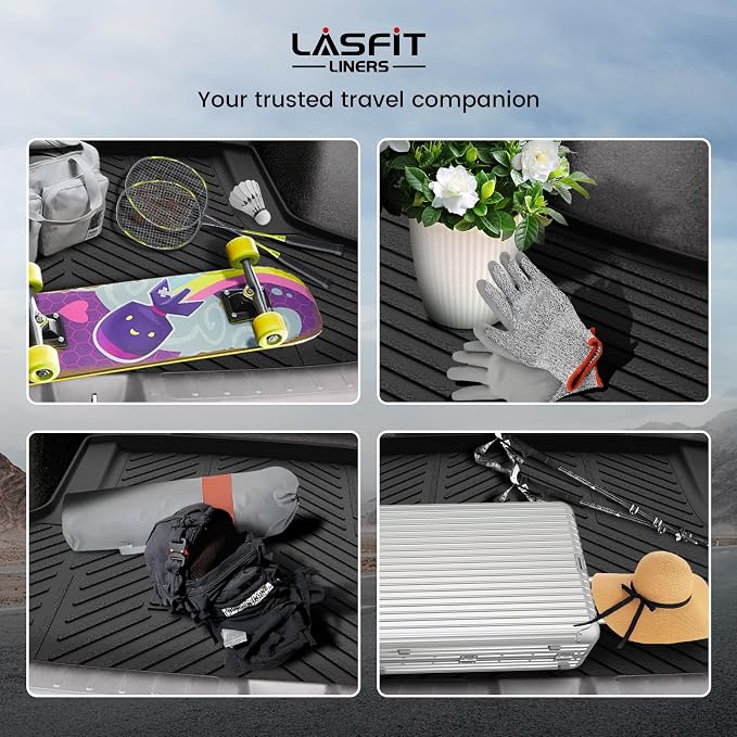 LASFIT All Weather Cargo Mats for Honda Civic 2022-2026 - Sedan | Full Surround TPE Mats, Tall Walls, 3D Custom Fit, Non-Slip, Easy Clean, Tool-Free Install, Vehicle-Specific Accessories - Image 6