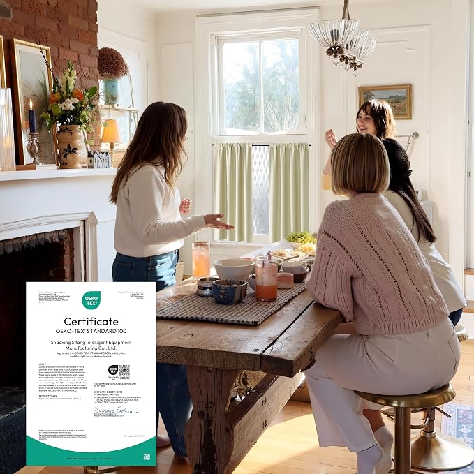 RYB HOME 100% Blackout Short Curtains for Small Window, Thermal Insulated | Total Room Darkening, Noise Reducing, Curtains for Kitchen Bathroom Basement, W42 x L45, Beige, 2 Panels - Image 6