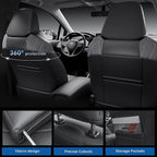 redblue Custom Fit Toyota Corolla Seat Covers for 2020-2022 L/LE | Black and Gray leather Seat Covers Full Set, Fit 2020 2021 2022 corolla L LE, Front and Rear Car Seat Cover - Image 3