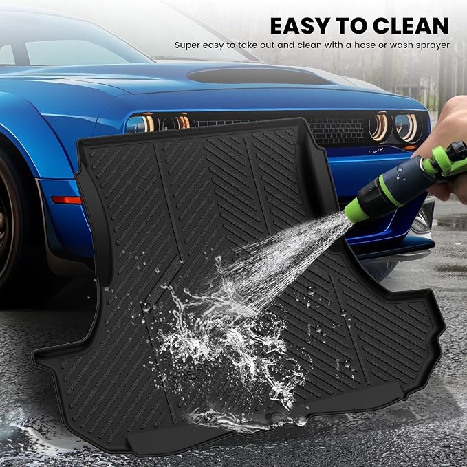LASFIT Cargo Mat for Dodge Challenger 2011-2023 | All Weather TPE Custom Fit Cargo Trunk Mat Liner Accessories, Black - Image 5