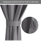 NICETOWN Grey Blackout Curtains 63 Inches Long for Living Room, 1 Piece | Portable Window Shade Self Sticky Adjustable Drapes for Bedroom Thermal Insulated Short Curtains for Cabinet, 52" x 63" - Image 3
