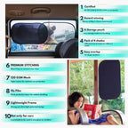 Car Window Shades - Certified 99.79% UVA & 99.95% UVB sun protection. Award winning car sun shade for side windows. 4 Pack (2 Transparency options) 25" x 16" -window shade for car baby by Kinder Fluff - Image 3