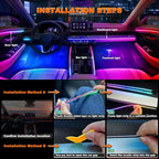 Jushope Interior Car LED Strip Lights with Dream Color, Ambient Lighting | Wireless APP and RF Remote Control Dynamic Chasing Music Sync LED Lights for Car Decoration, Car Charger or Hardwire DC 12V - Image 7