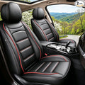 IKABEVEM for Chevy Colorado Seat Covers 2015-2024 2025 2026 2 Front Seats | Luxury Waterproof Faux Leather Pickup Seat Protectors Fit Chevrolet WT LT Custom Trail Boss Z71 ZR2,Black&Redline by IKABEVEM