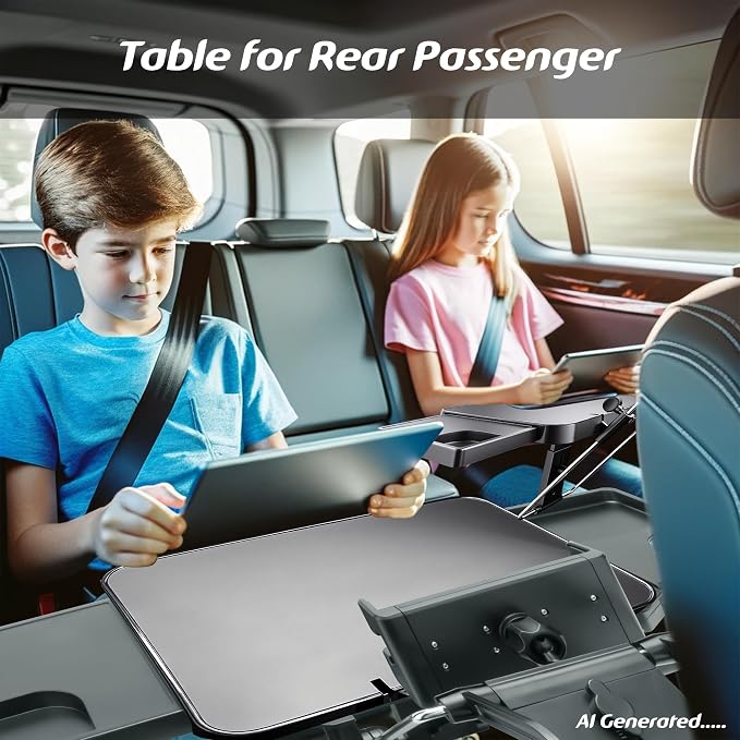 Large Car Steering Wheel Tray Back Seat Headrest Tray with Phone Holder, Steering Wheel Desk Food Table for Car Laptop Mount Steering Wheel for Large SUVs, Trucks & Vans,17.5" - Image 7